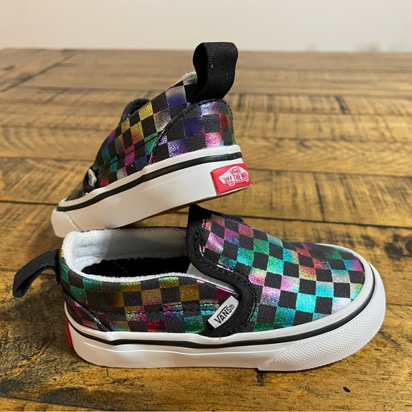 Vans Other - Vans Toddler Slip-On Shoes Black Rainbow Check Toddler 6 (US 6T)
